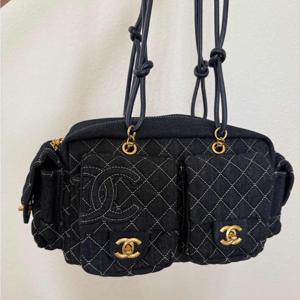 Denim shoulder bag